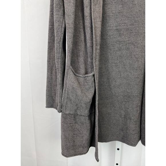 BAREFOOT DREAMS Size S CozyChic Ultra Lite Hooded Open Cardigan Pockets Gray - Picture 5 of 9